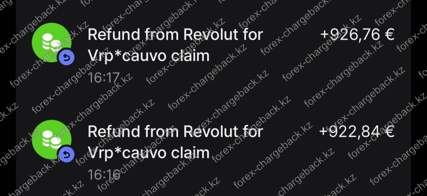 Возврат/чарджбек 4625,45 EUR от псевдо-брокера Cauvo Capital