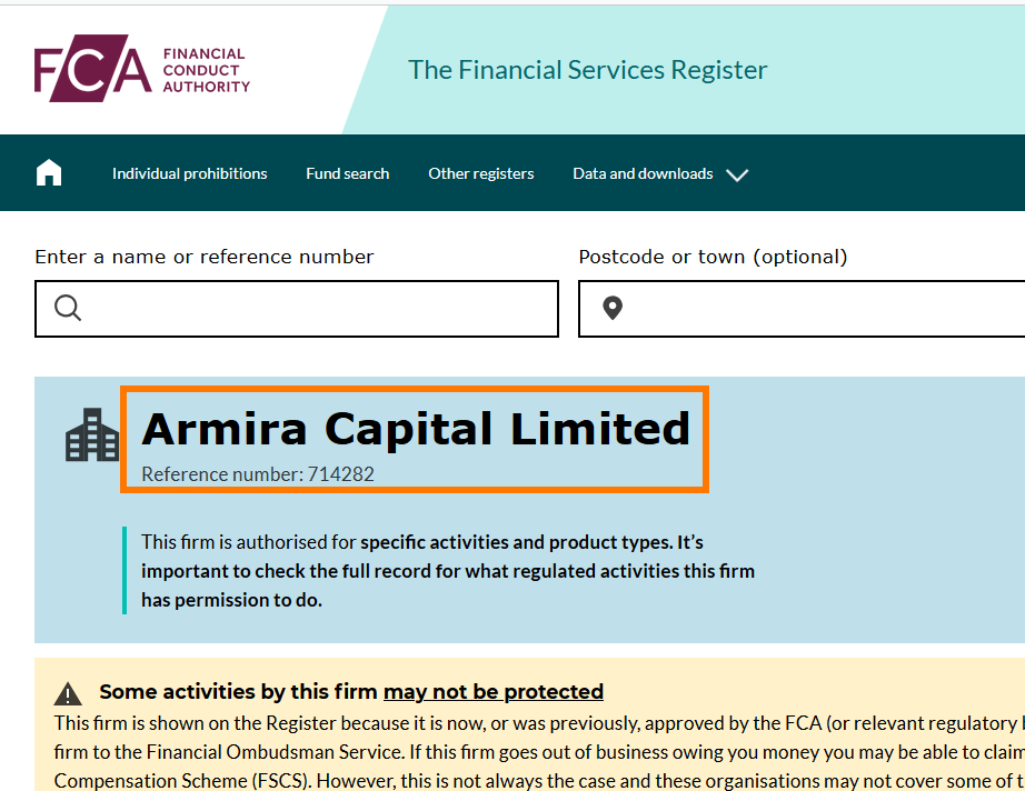 Armira Capital лицензия