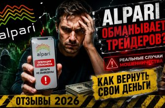Заблокированный экран трейдинга с красными графиками и символом предупреждения о мошенничестве Alpari
